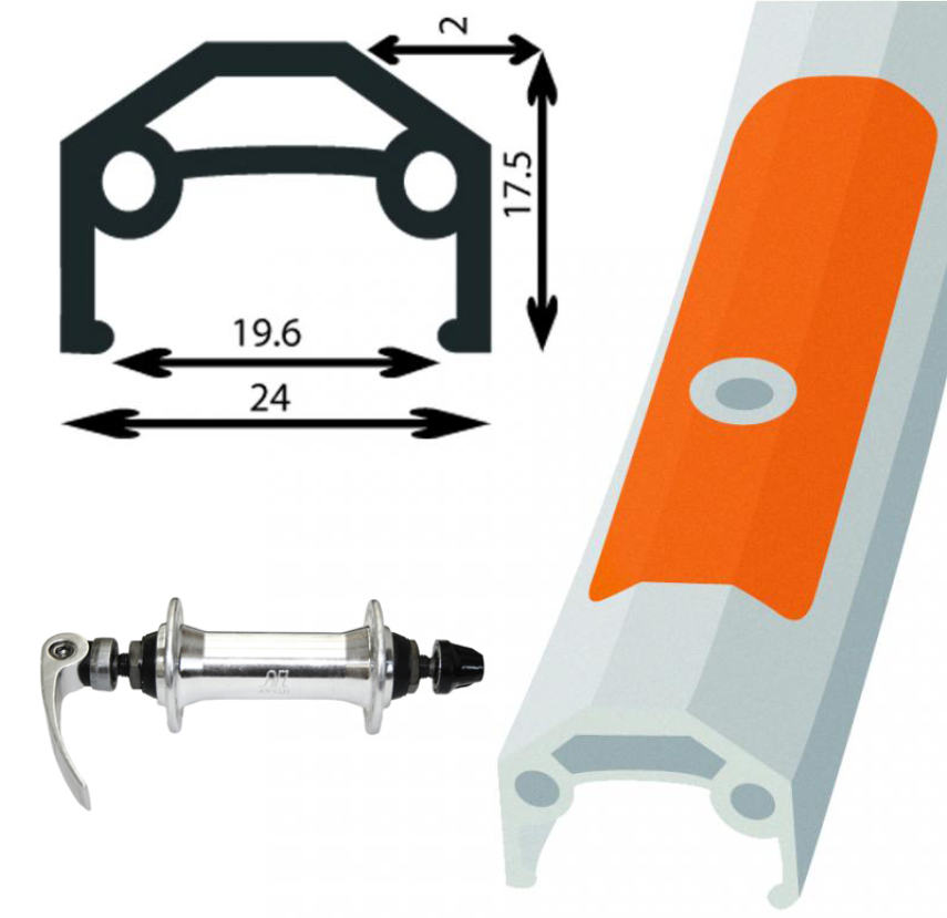 Damco DAMCO Roue Arrière 26 pouces Double Freewheel avec Quick Release Argent