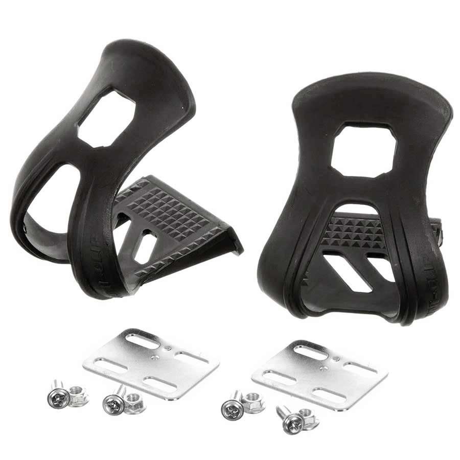 Evo EVO cale-pieds doubles avec courroies en nylon Large Noir