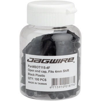 Jagwire JAGWIRE  embout de gaine en plastique (4 mm, bouteille de 100) Noir