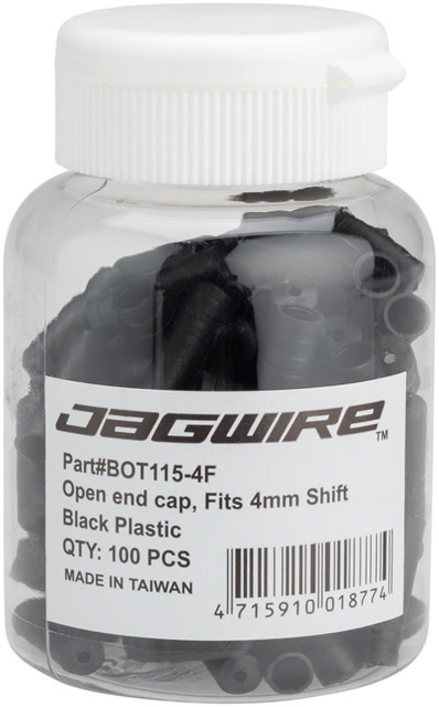 Jagwire JAGWIRE  embout de gaine en plastique (4 mm, bouteille de 100) Noir