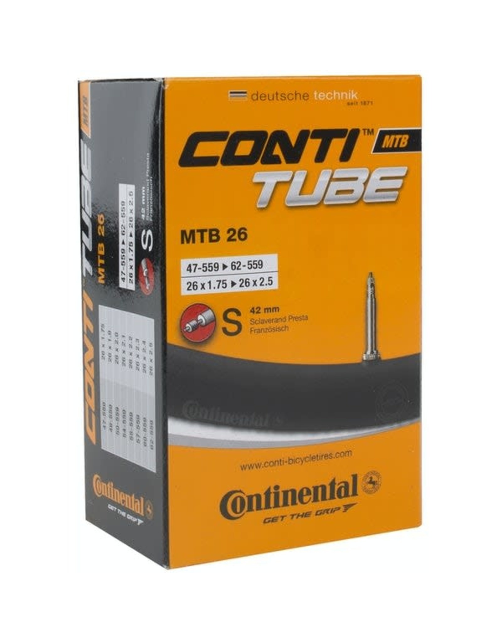 Continental CONTINENTAL chambre à air Presta (26 x 1,75-2,5'', 42 mm) (200 g)