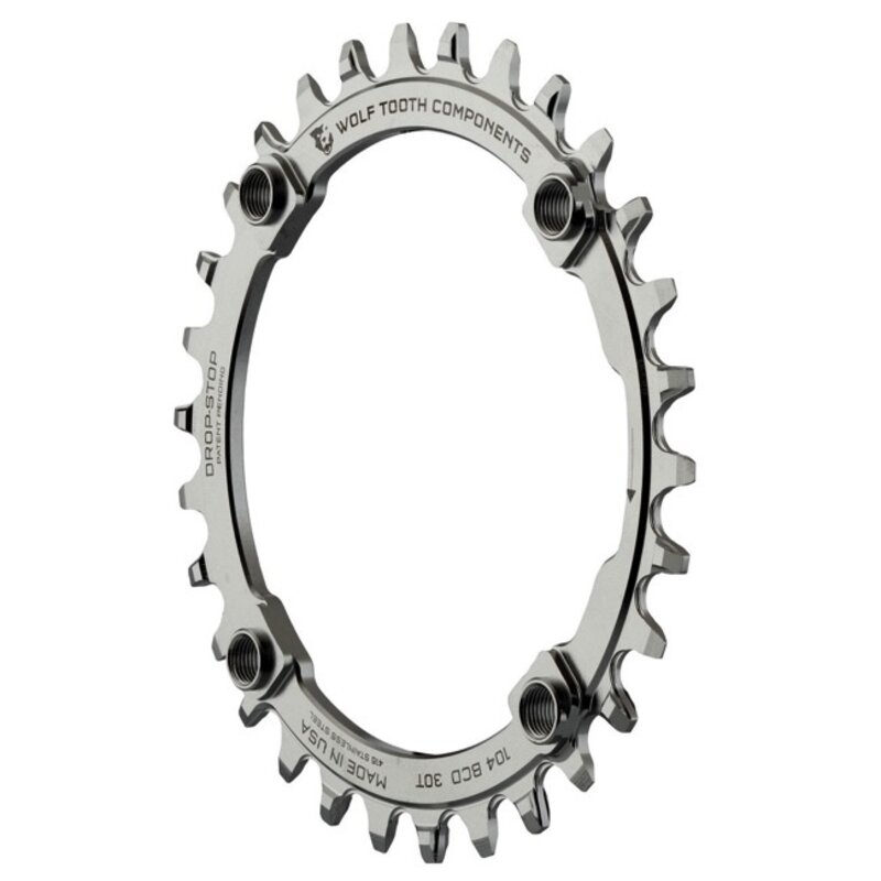 Wolf Tooth Components WOLF TOOTH Plateur simple 30 dents 9 à 12 vitesses 104mm acier inoxydable Argent