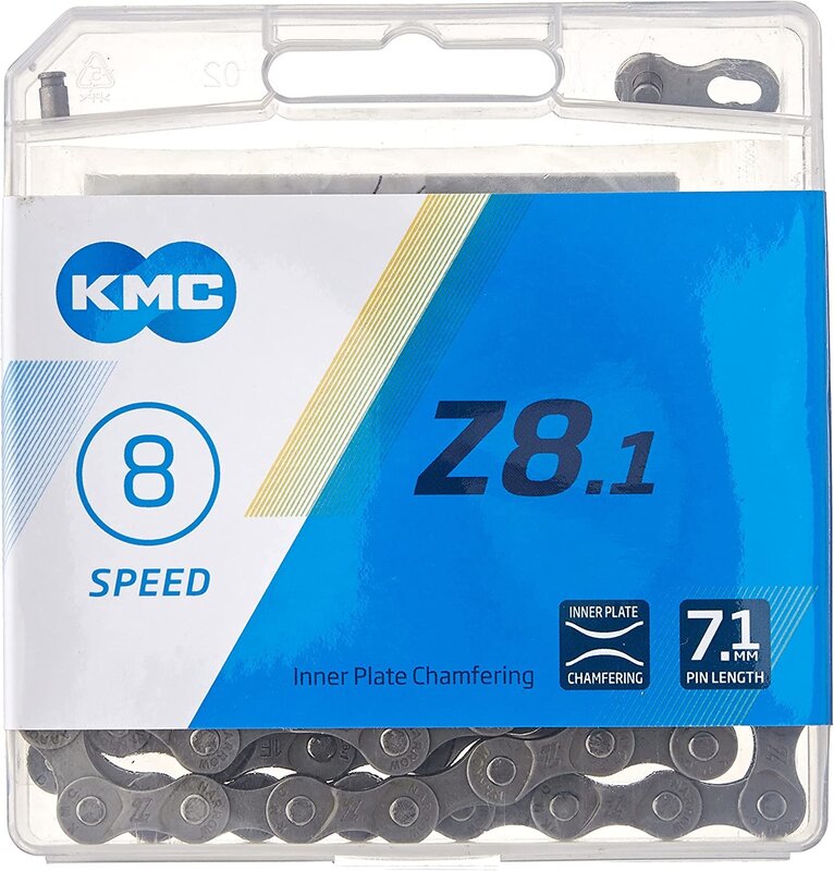 KMC KMC Z8.1 GY/GY Chaîne, Vitesses: 6/7/8, 7.1mm, Mailles: 116, Gris
