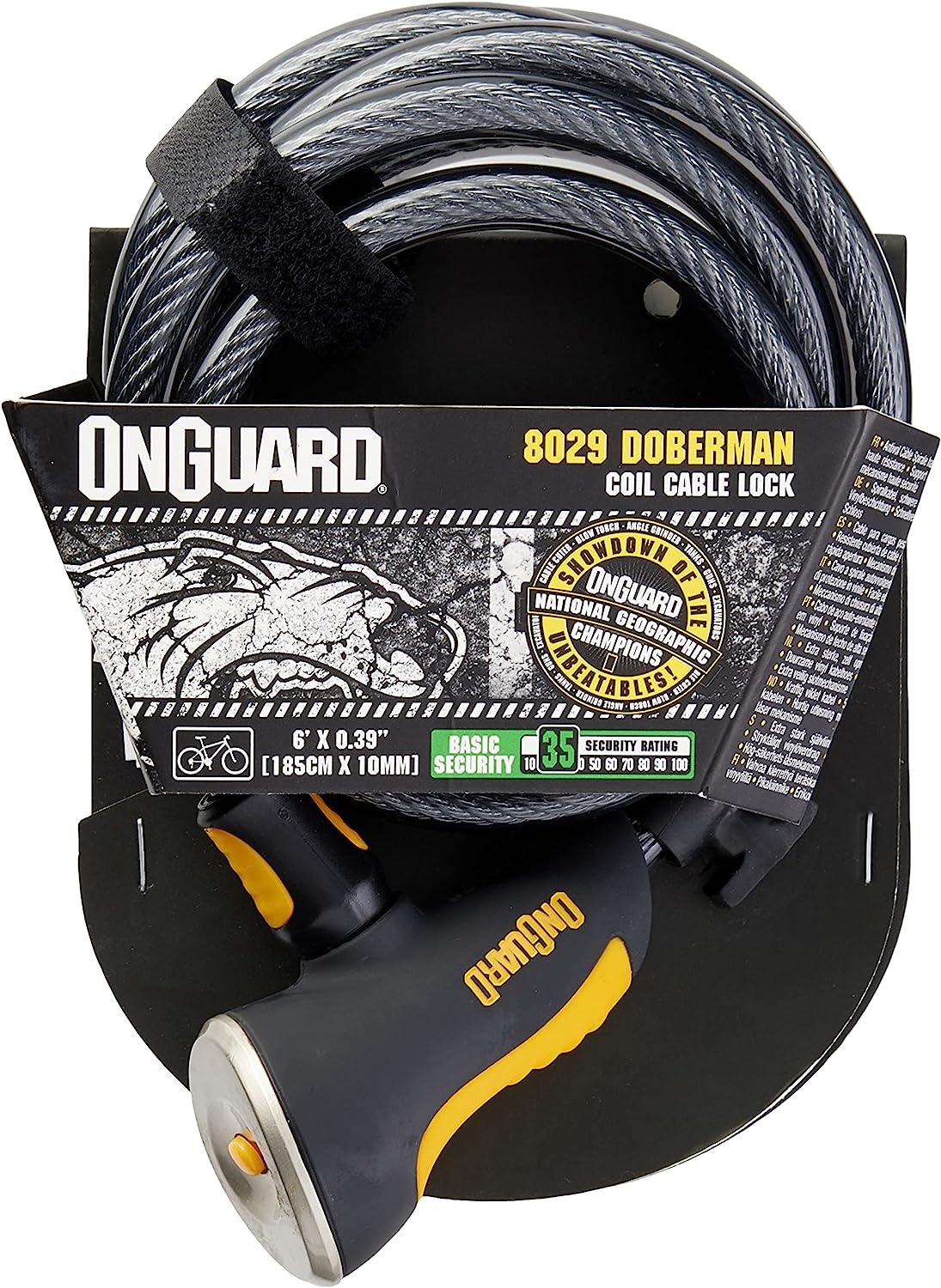 OnGuard ONGUARD Doberman 8029 cadenas à câble avec serrure à clé (185 cm x 10 mm)