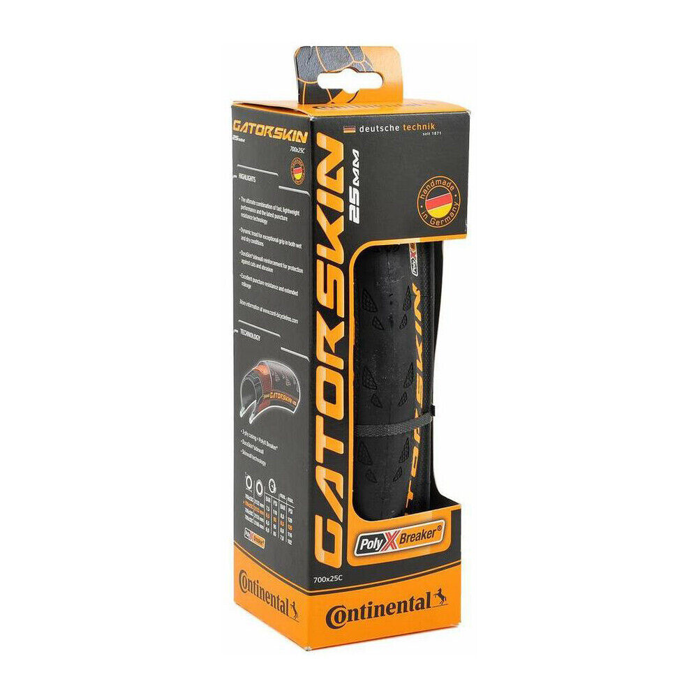 Continental CONTINENTAL Gatorskin pneu de vélo de route (700 x 25c) Duraskin Pliable