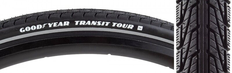 Goodyear GOODYEAR Transit Tour S1 700 x 35c Pneu de vélo hybride Noir/Réflecteur