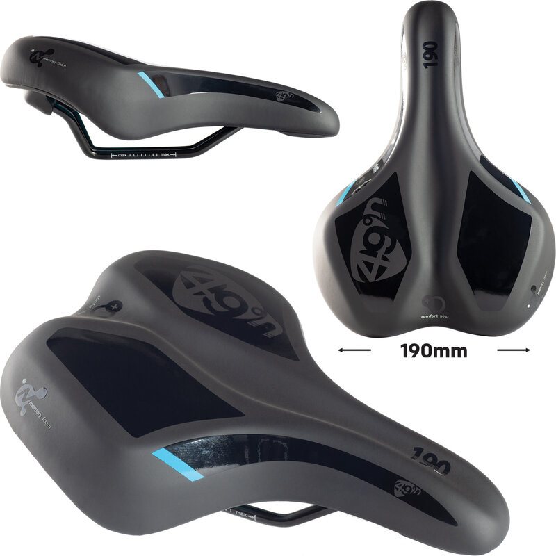 49N 49N Formit Selle pour vélo hybride en Gel 190mm Noir Unisexe