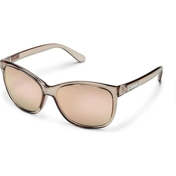 Suncloud Optics SUNCLOUD Sashay Lunette de Soleil Transparente Taupe + Lentille Polarisée Miroir RoseGold