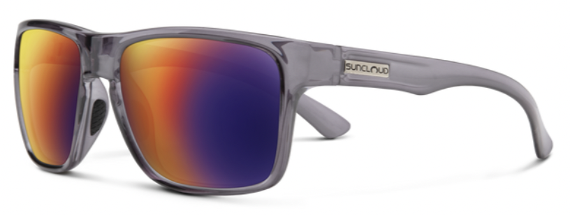 Suncloud Optics SUNCLOUD Rambler Lunette de Soleil Transparente Grise + Lentille Polarisée Plasma Miroir