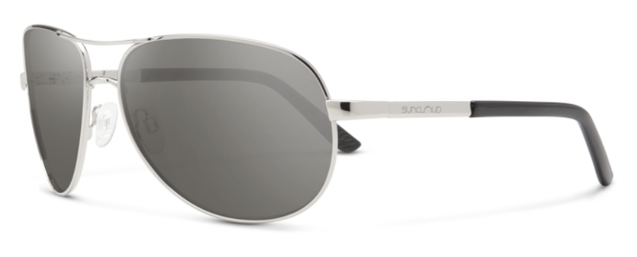 Suncloud Optics SUNCLOUD Aviator Lunette de Soleil Gris Métal avec Lentille Polarisée Gris Miroir