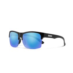 Suncloud Optics SUNCLOUD Rambler Lite Lunette de Soleil Noir Mat avec lentille Bleu miroir