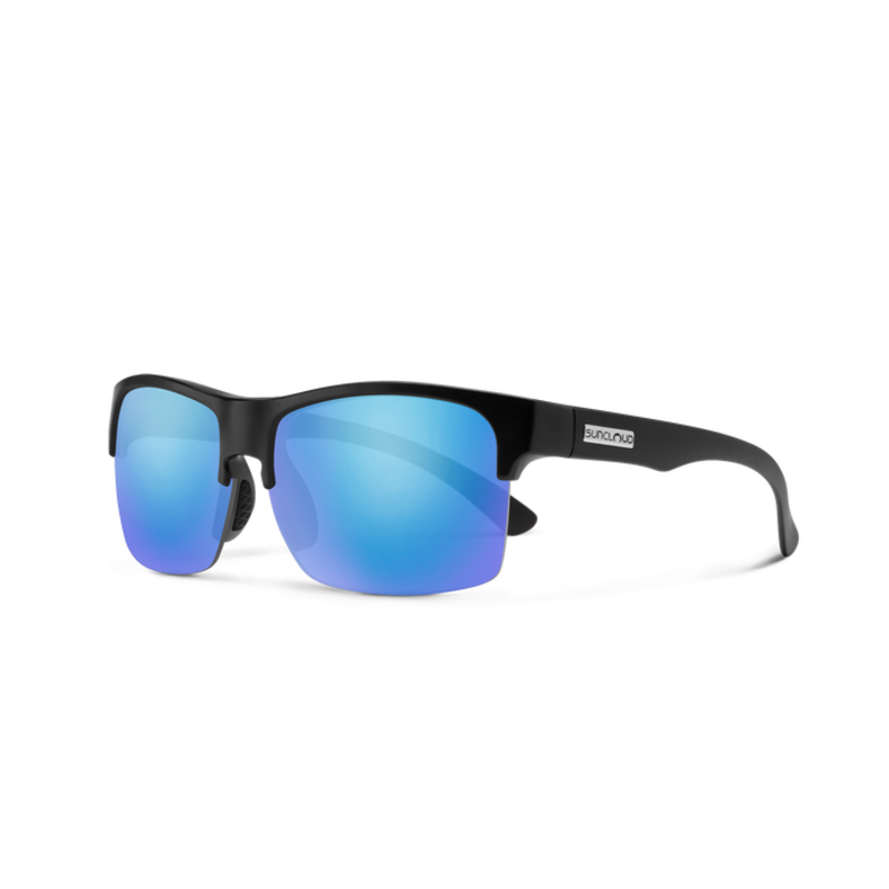 Suncloud Optics SUNCLOUD Rambler Lite Lunette de Soleil Noir Mat avec lentille Bleu miroir