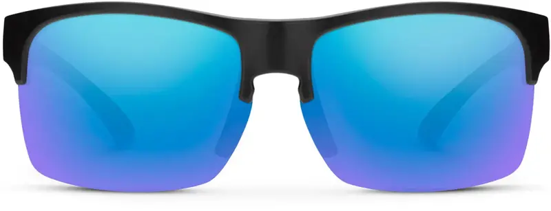 Suncloud Optics SUNCLOUD Rambler Lite Lunette de Soleil Noir Mat avec lentille Bleu miroir