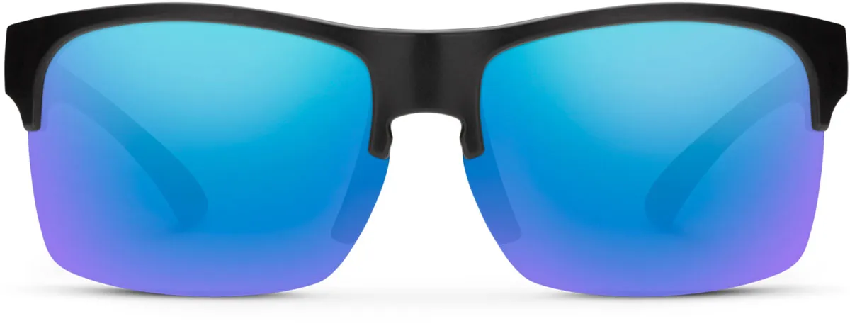 Suncloud Optics SUNCLOUD Rambler Lite Lunette de Soleil Noir Mat avec lentille Bleu miroir