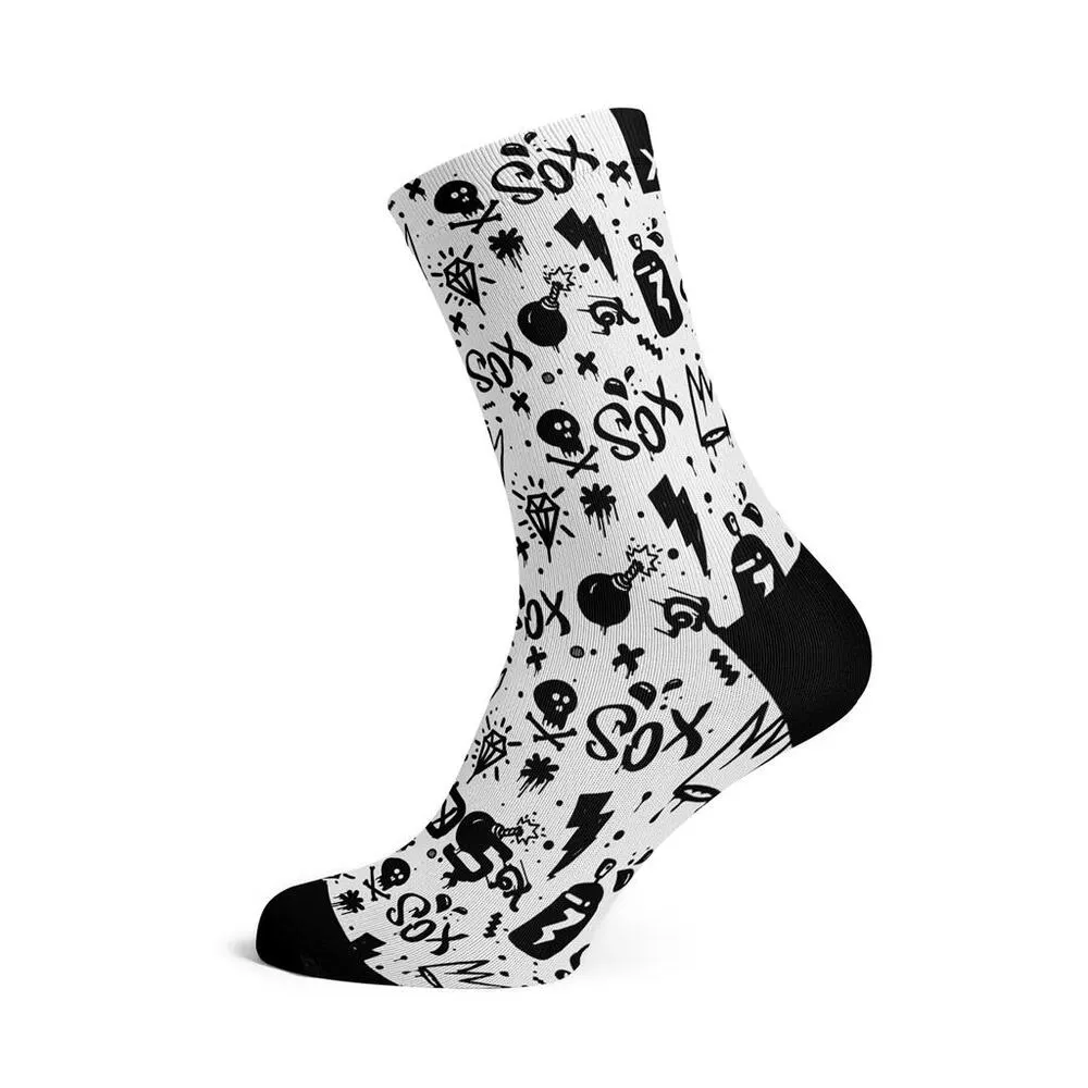 sox SOX FOOTWEAR  Bas de vélo Crew Blanc Doodle