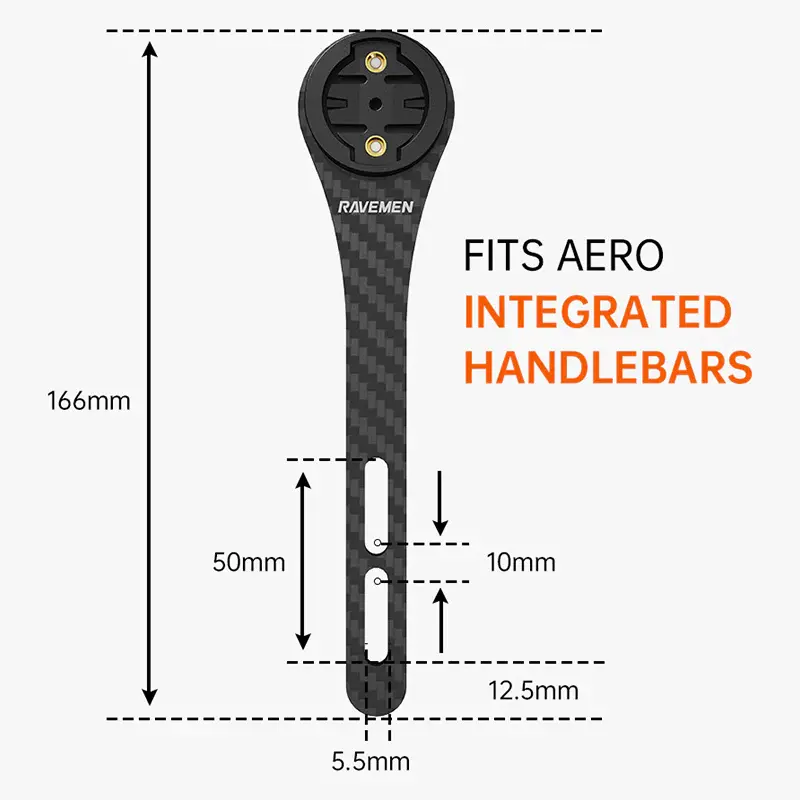 ravemen RAVEMEN AOM03 support carbon pour Garmin, camera ou lumière
