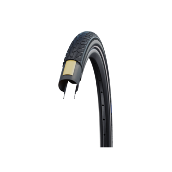 Schwalbe SCHWALBE Road Cruiser Pneu 27 x 1-1/4 (28/32-630) Noir/Gumwall Green Compound K-Guard Wire