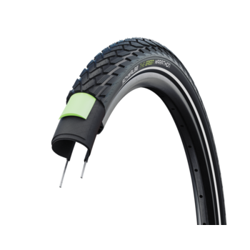 Schwalbe SCHWALBE Marathon Green Pneu de vélo hybride Réflective 27 x 1 1/4 AC
