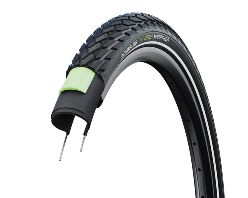 Schwalbe SCHWALBE Marathon Green Pneu de vélo hybride Réflective 27 x 1 1/4 AC