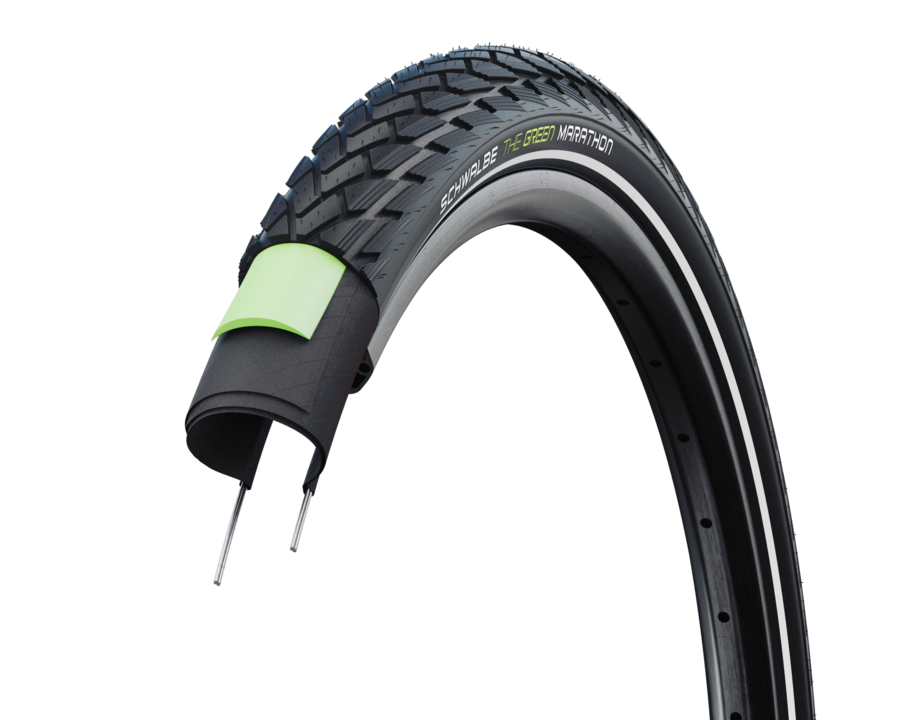 Schwalbe SCHWALBE Marathon Green Pneu de vélo hybride Réflective 27 x 1 1/4 AC