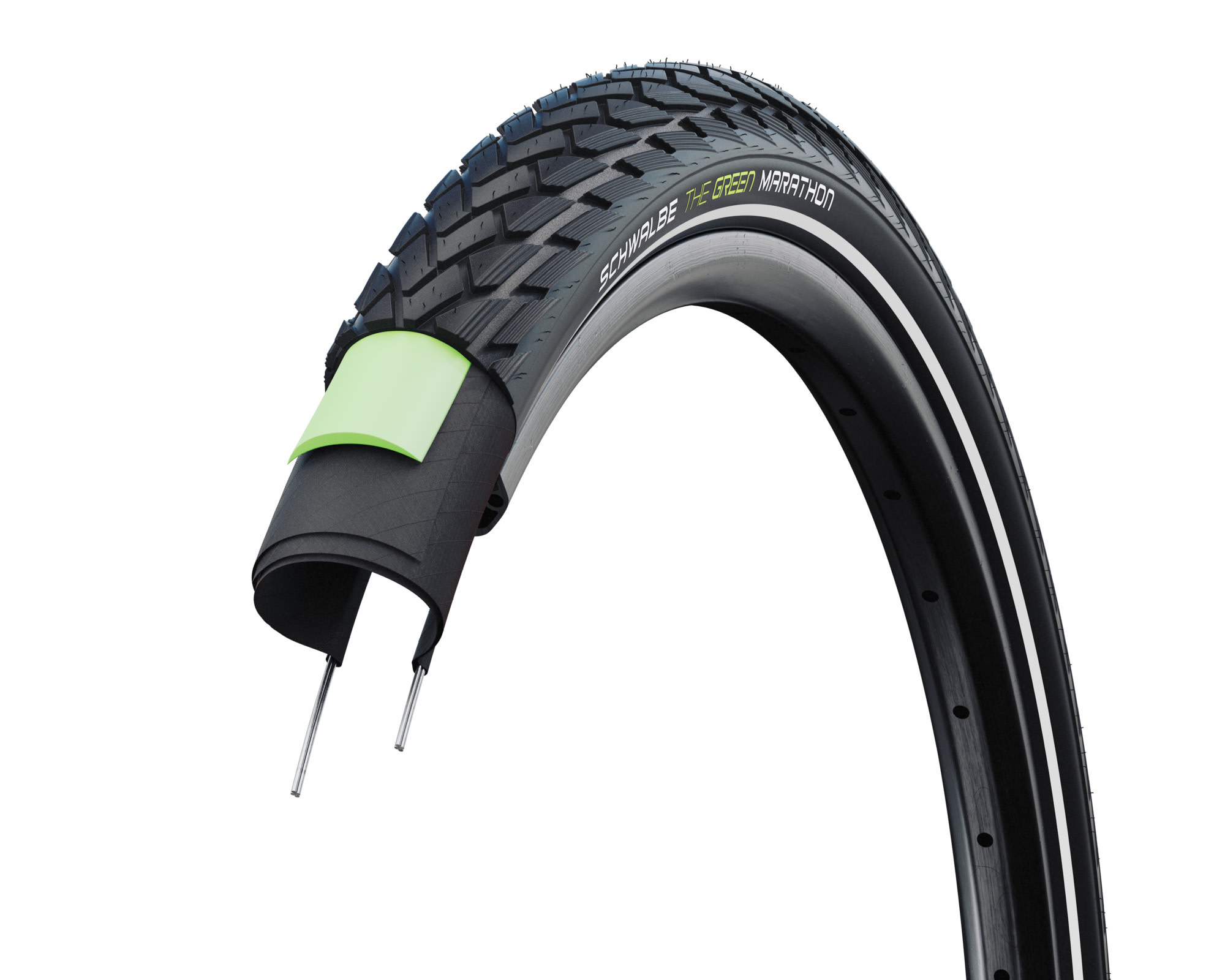 Schwalbe SCHWALBE Green Marathon pneu 700 x 47 clincher Noir réfléchissant