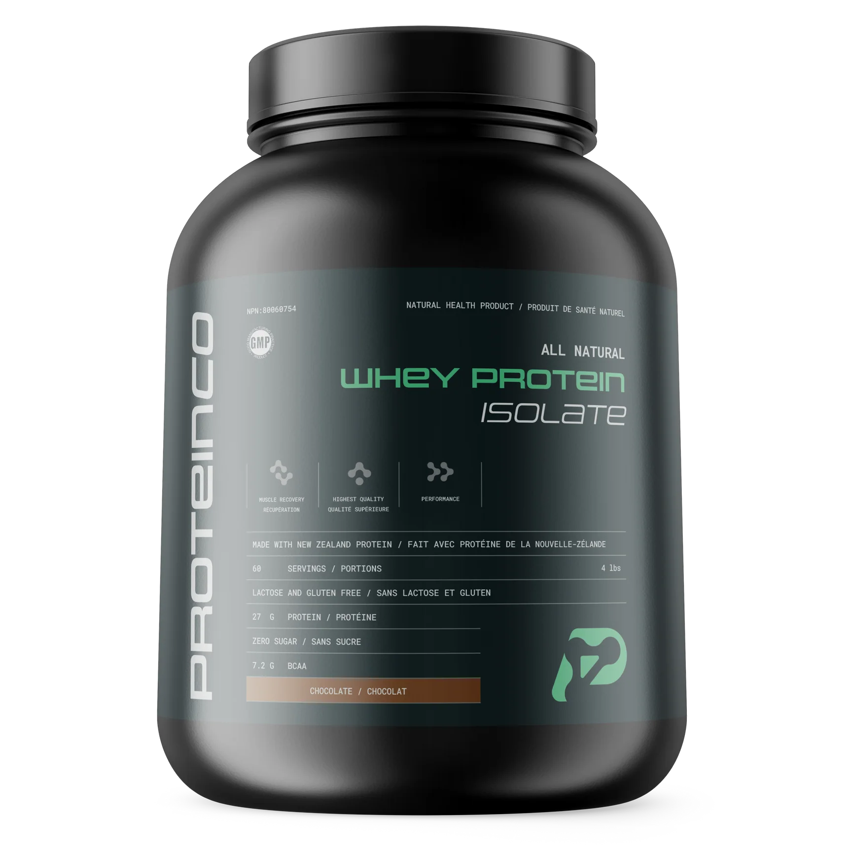 ProteinCo PROTEINCO Isolate de Protéine Naturel NZ 4 Lbs