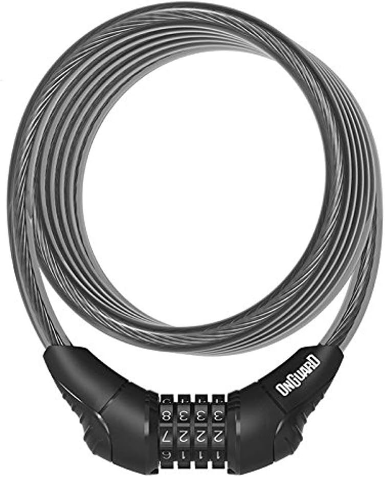 ONGUARD OG-8159BL Neon cadenas à câble spiralé à combinaison 6 pi x 12 mm avec support