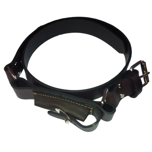 Leather Ringers Belt with Knife Pouch