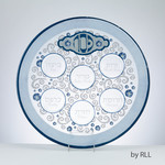 Seder Plate, Glass, Elegant Design, 12in Round