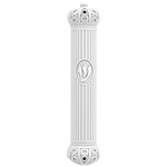 Mezuzah Case, Royal White Plastic, 12cm