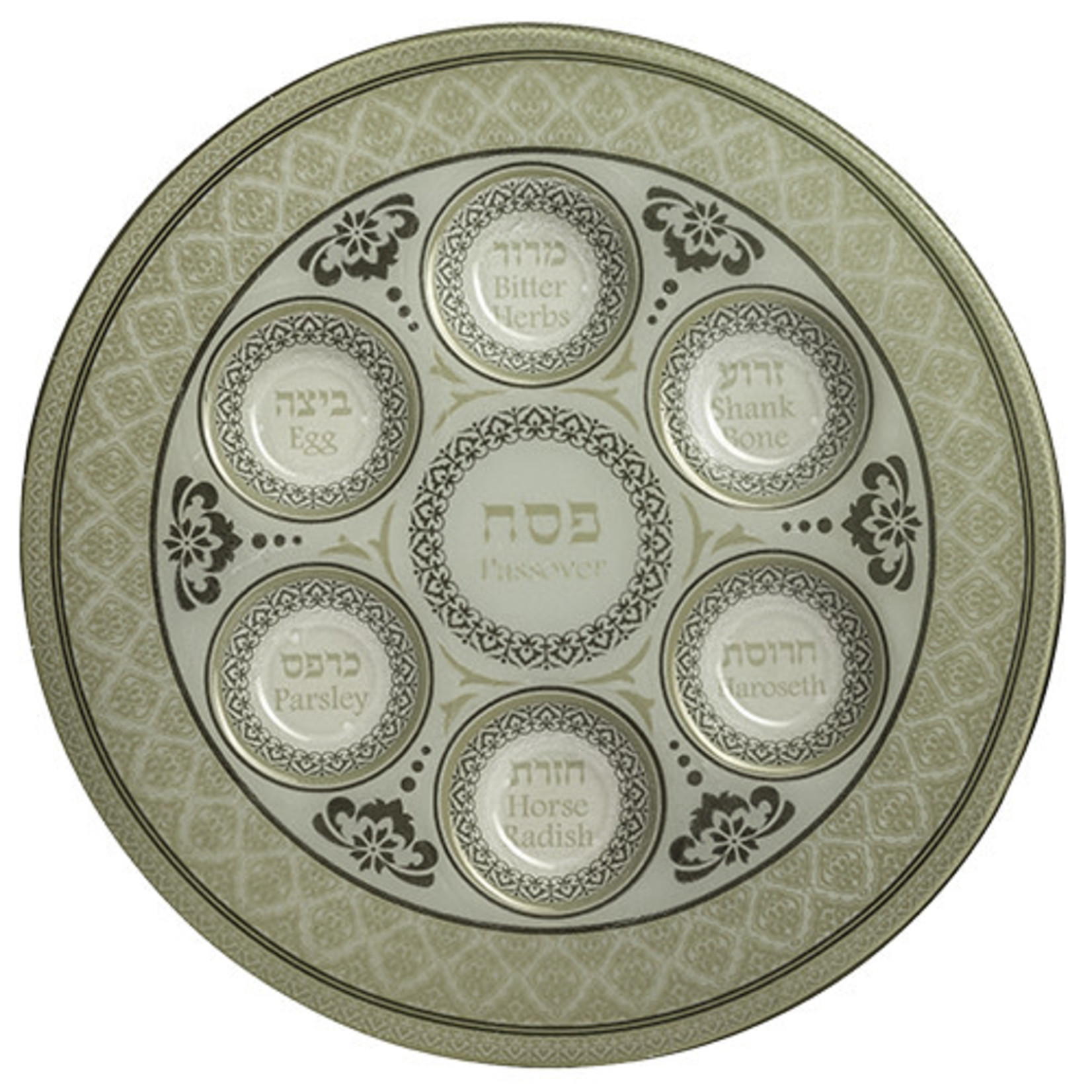 Seder Plate, Glass, 14in