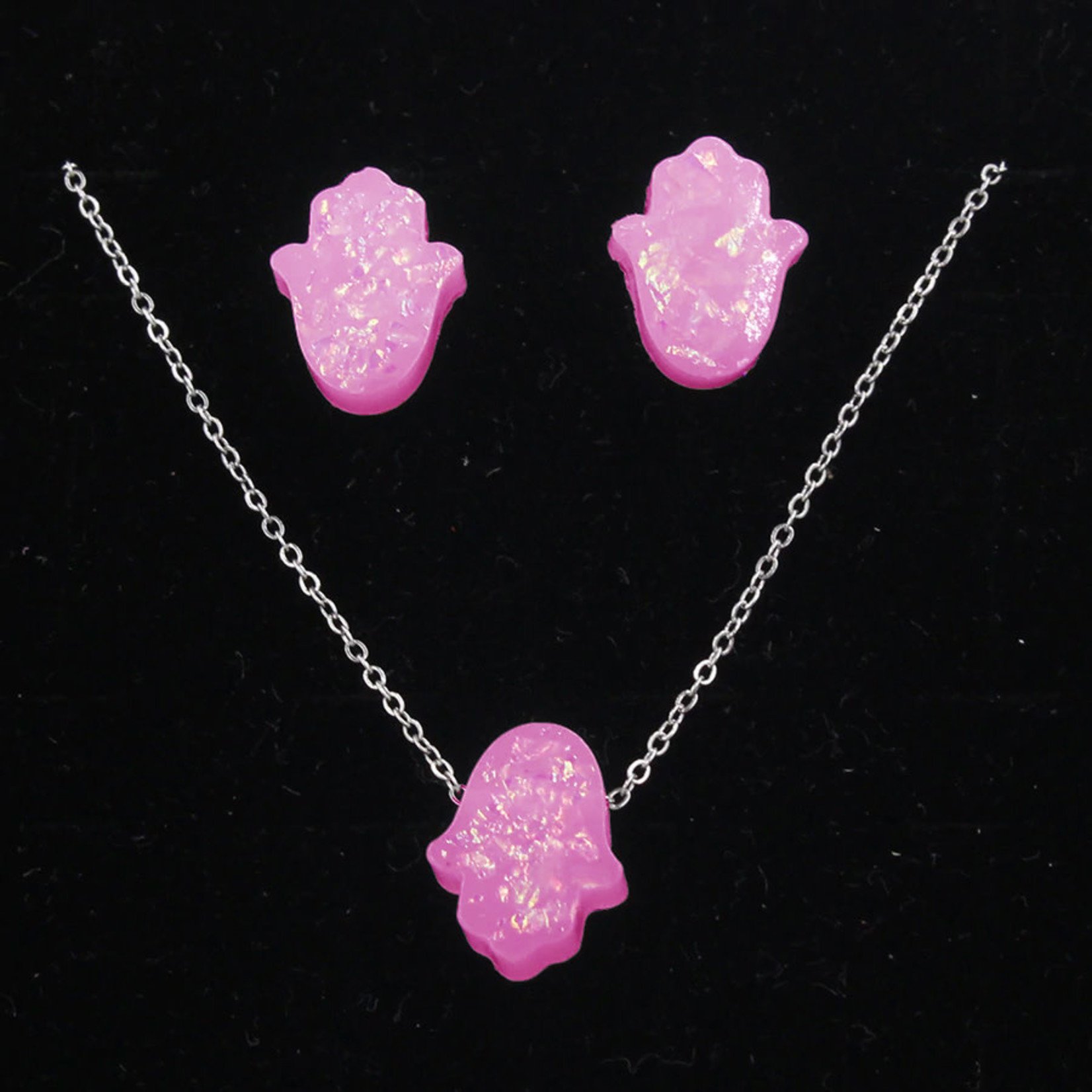 Hamsa Necklace and Earring Set