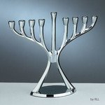 Aluminum Chanukah Menorah, 'Facets of Light' Design