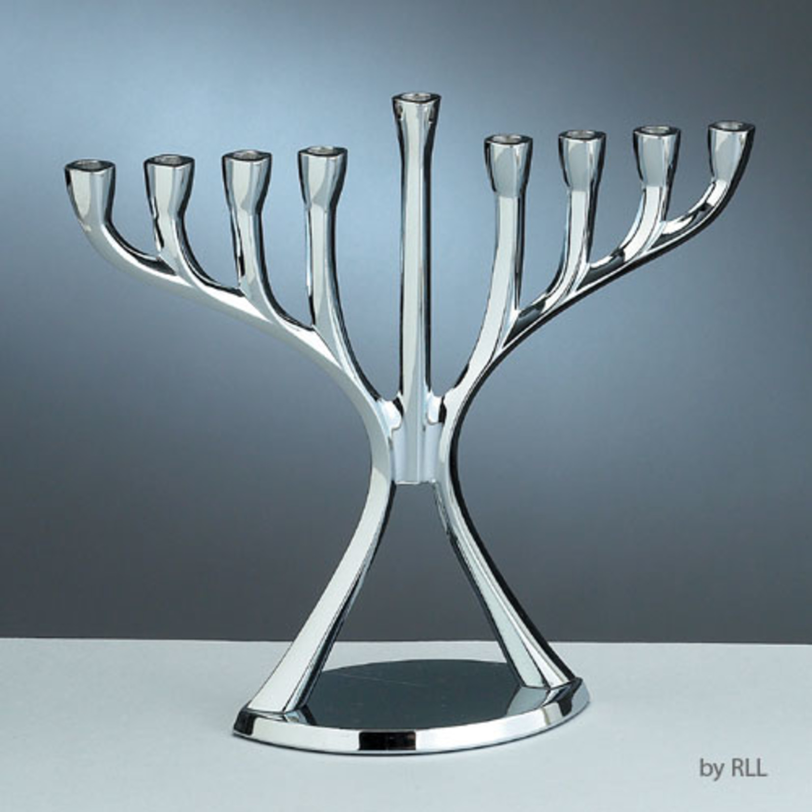 Aluminum Chanukah Menorah, 'Facets of Light' Design