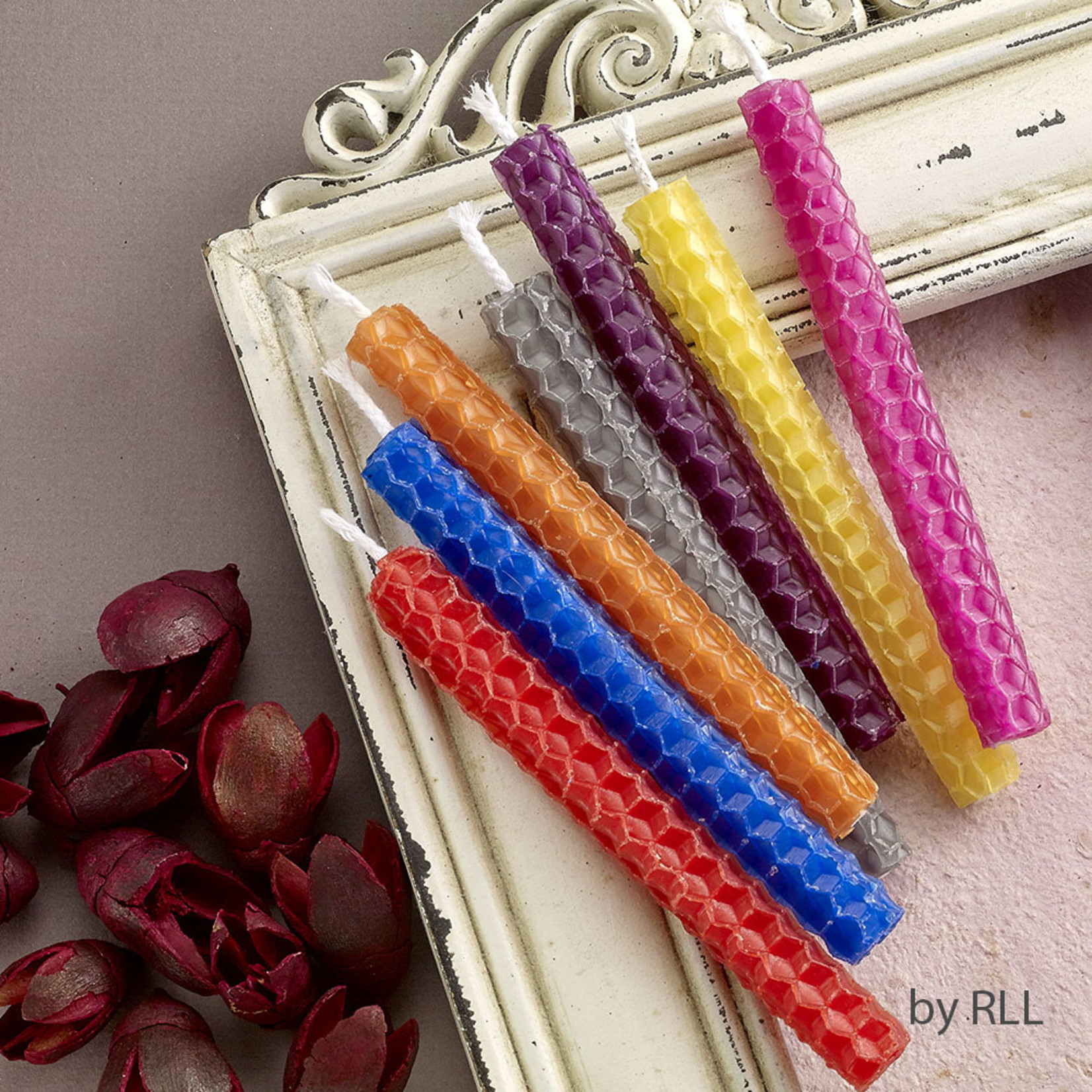 Honeycomb Beeswax Chanukah Candles Multi Colour