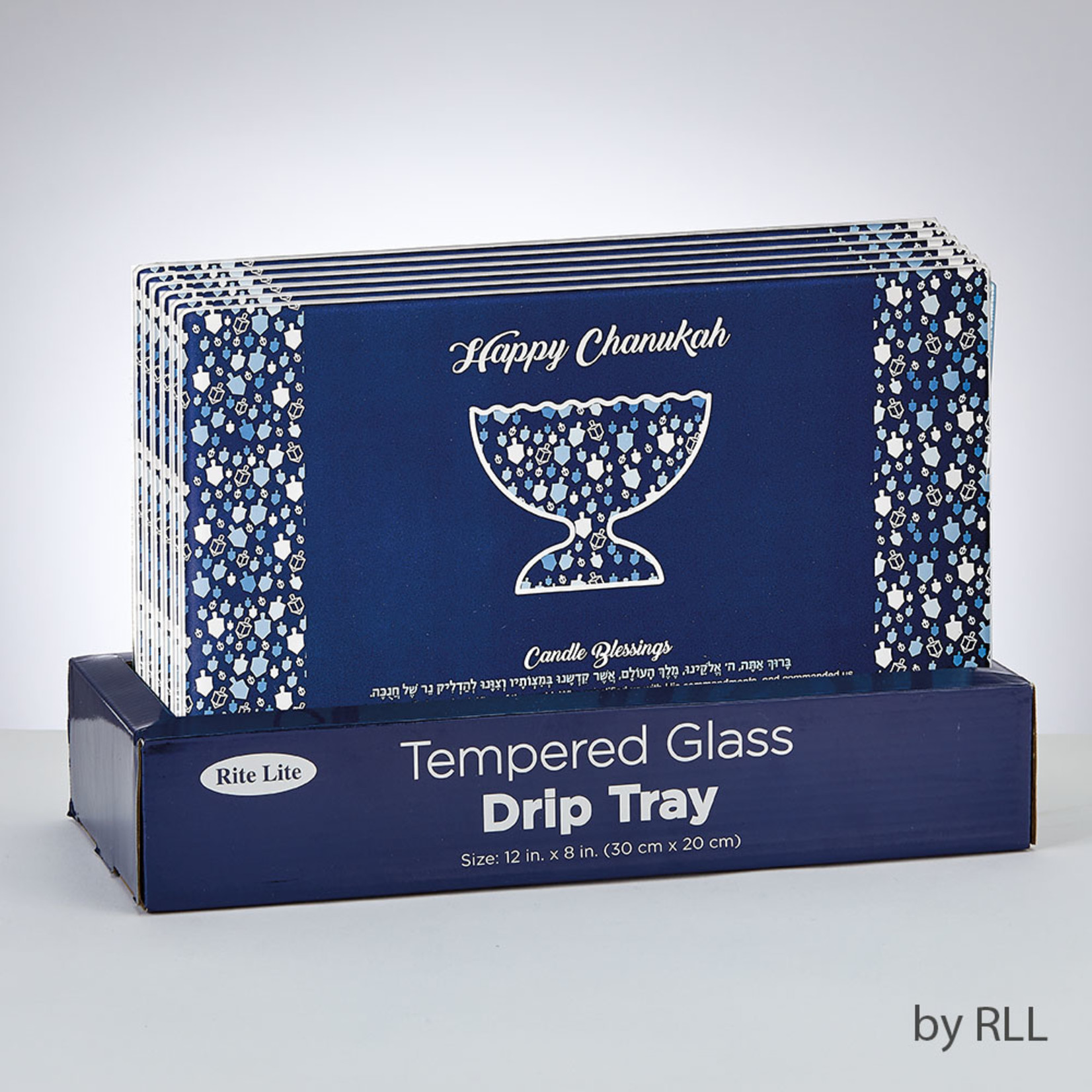 Menorah Drip Tray, Tempered Glass