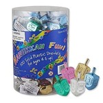 Medium Plastic Dreidels, Assorted Metallic Colours - Bulk Pack (100pcs)