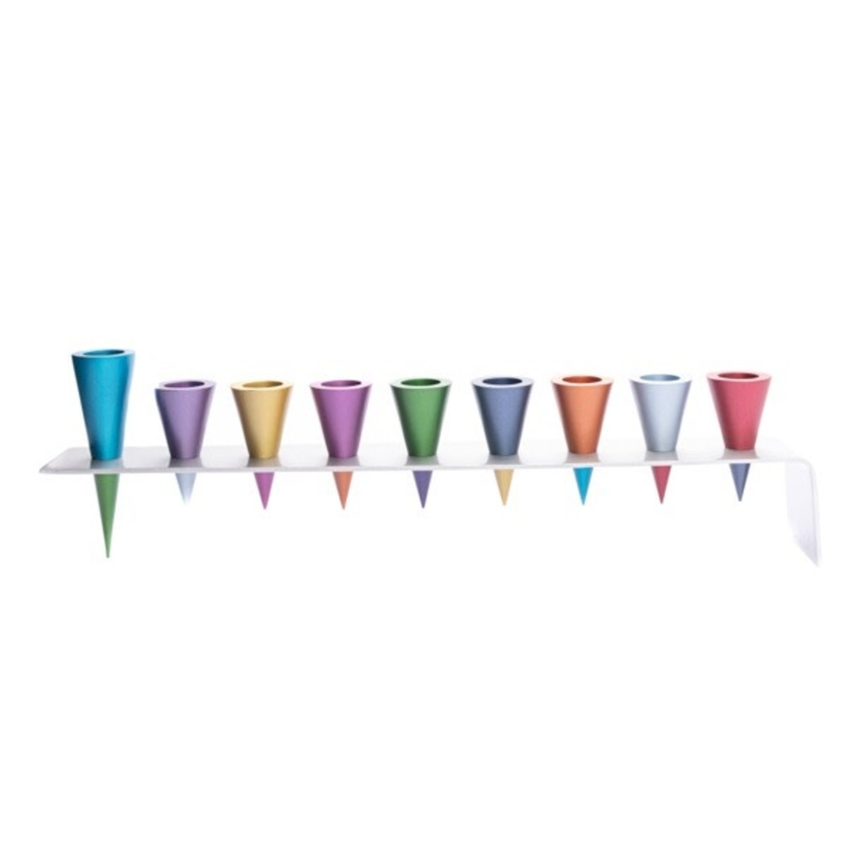 Cones Menorah, Aluminum, Multicolour