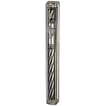 Mezuzah Case, Clear Plastic with Silver Effect Plaque, 12cm