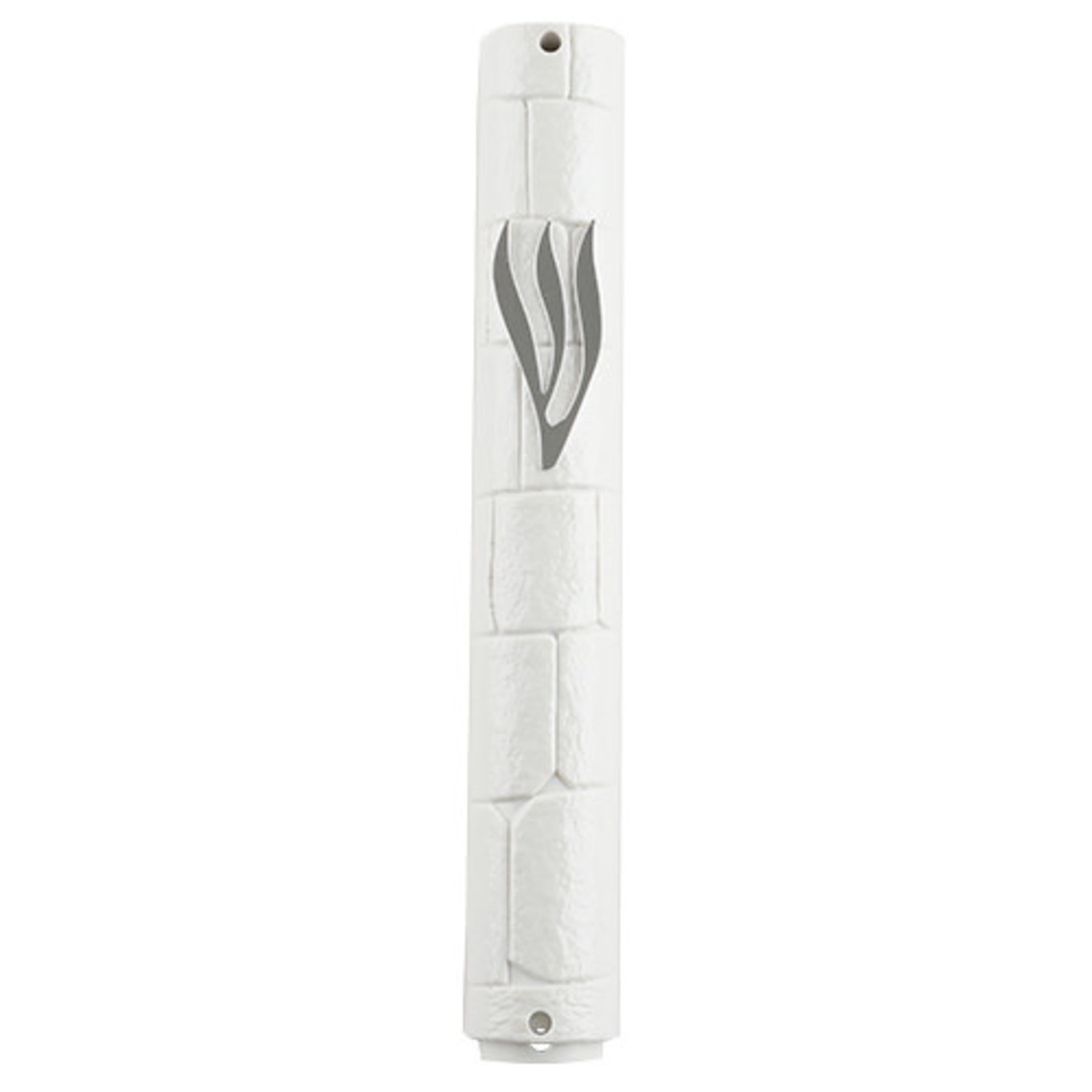 Mezuzah Case, White Plastic, 12cm