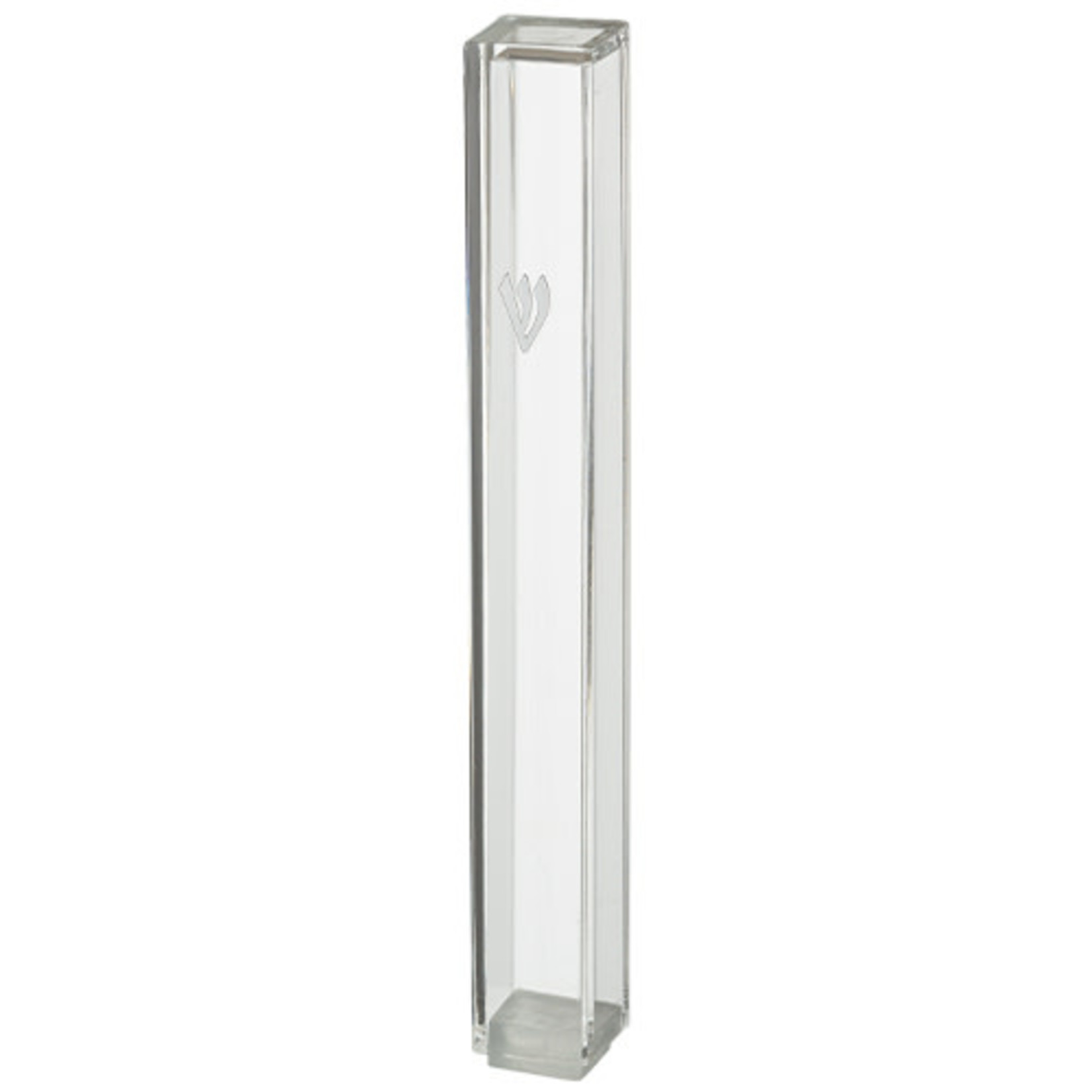 Mezuzah Case, Clear Plastic, 10cm