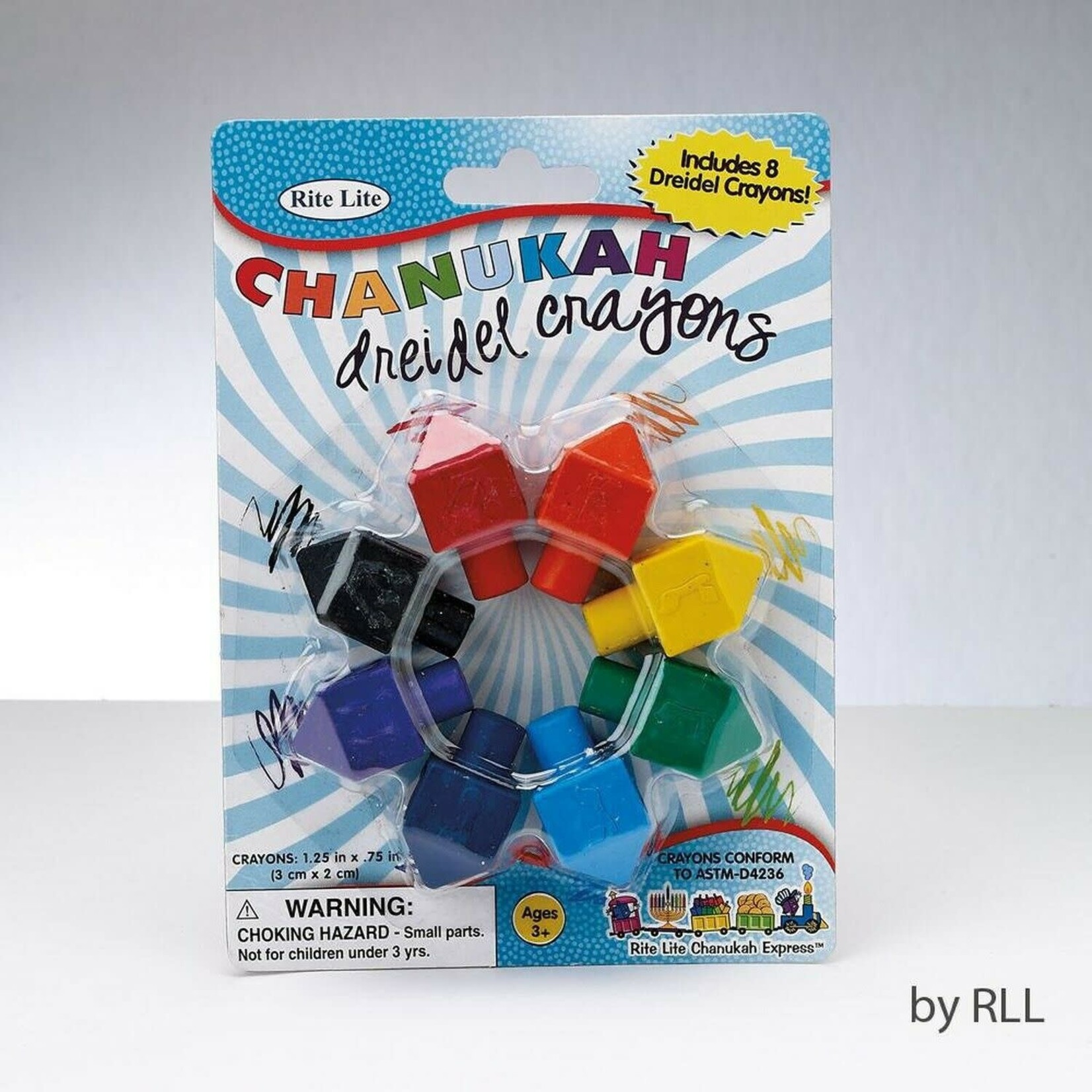Chanukah Draydel Shaped Crayons - 8 Dreidels