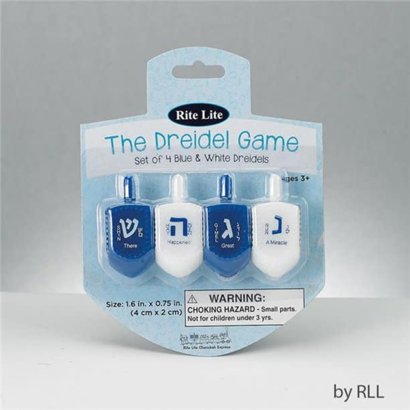 4 Printed Letters Plastic Chanukah Dreidels
