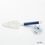 Stainless Steel Latke Server with Blue Handle