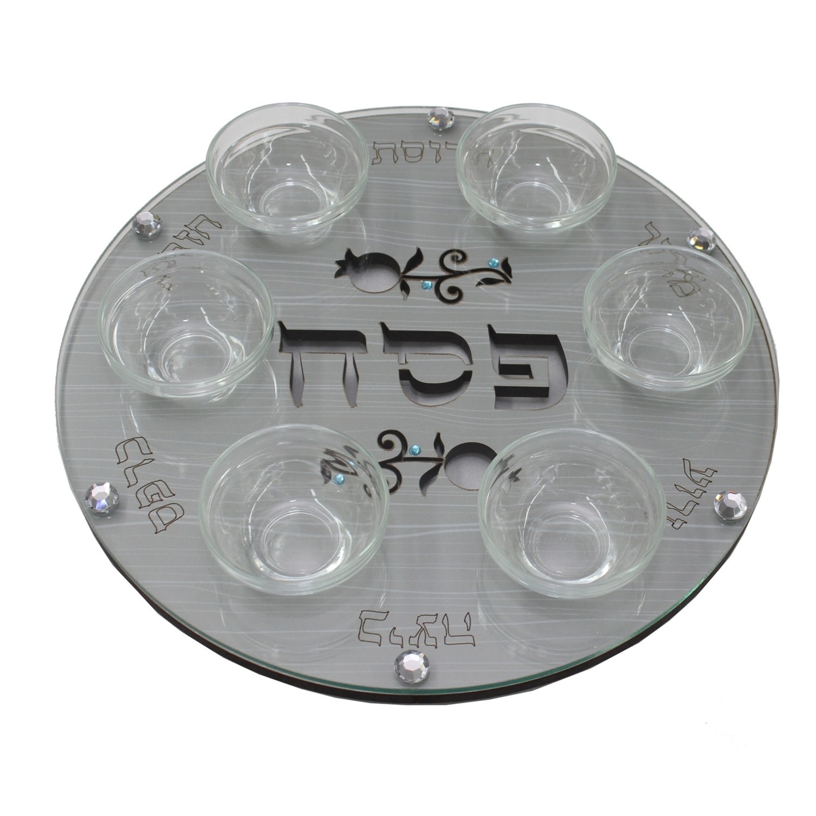 Seder Plate, Grey Marble Design