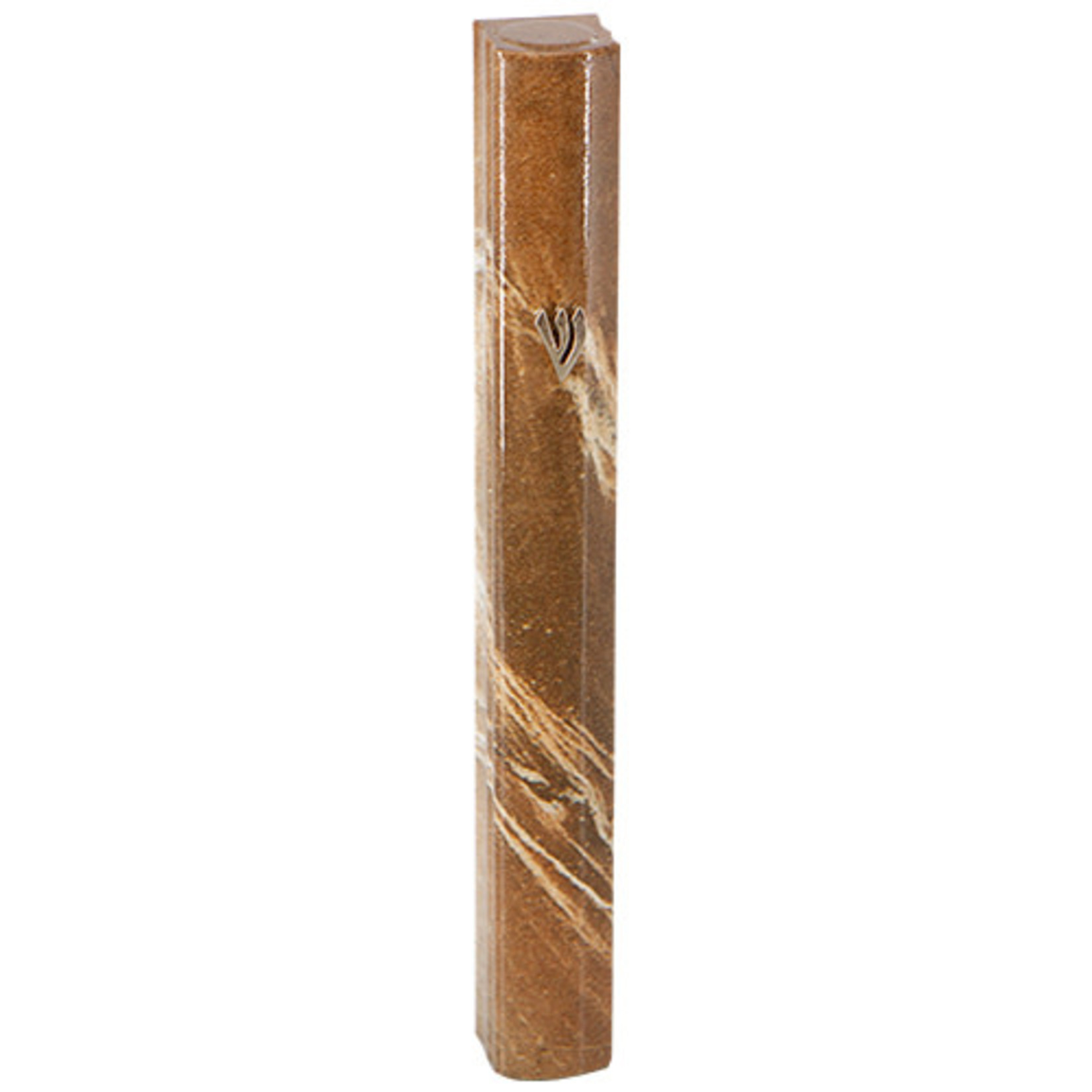 Mezuzah, Brown Marble Effect, 10cm