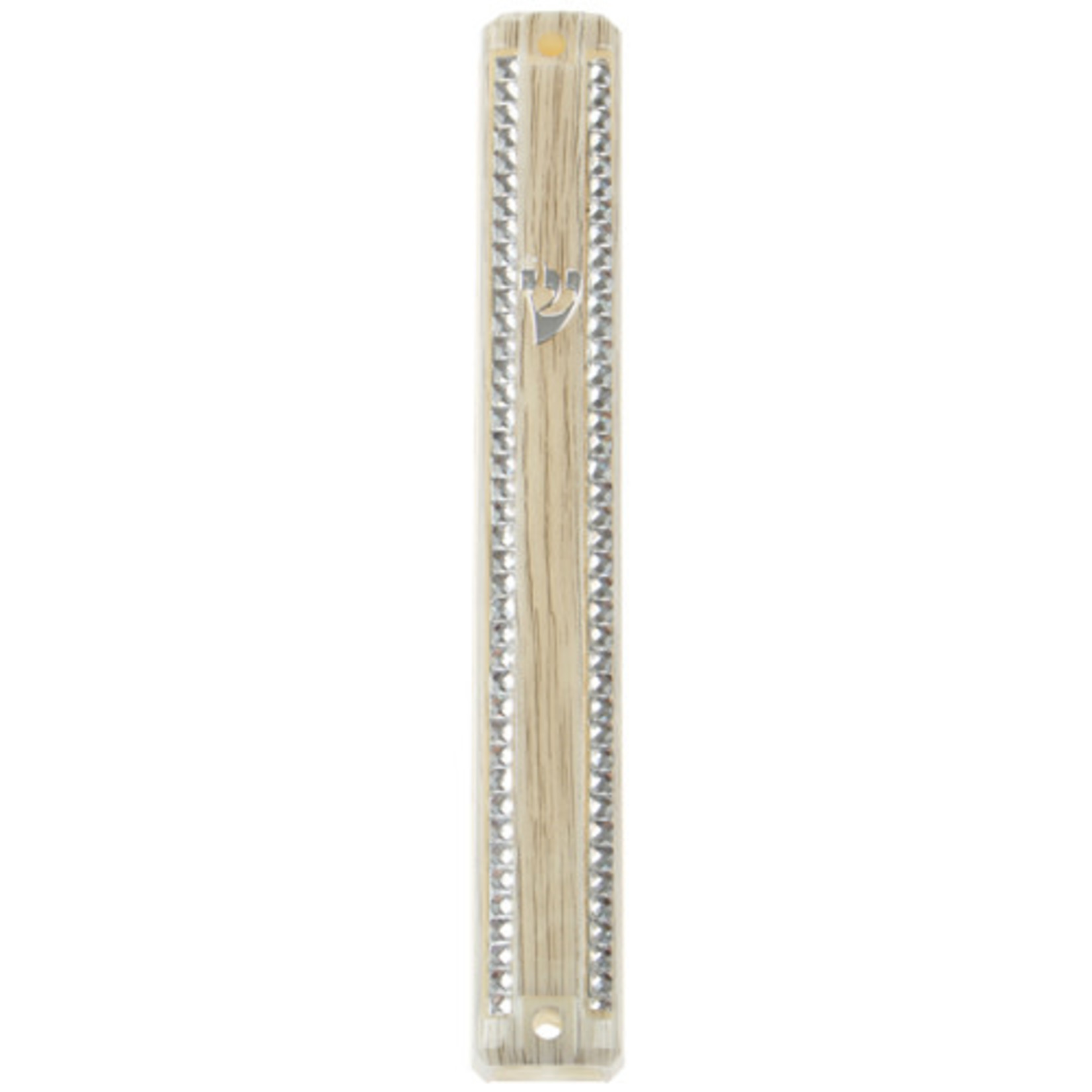Mezuzah, Wood Effect with Gems