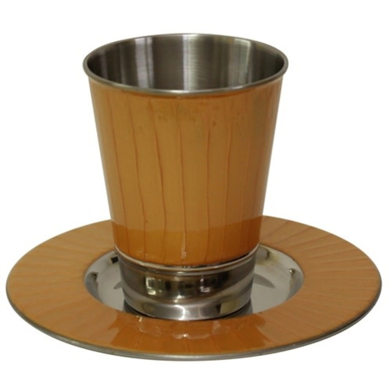 Kiddush Cup with Tray, Enamel Trim