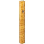 Aluminum Mezuzah, 7cm- Wood design