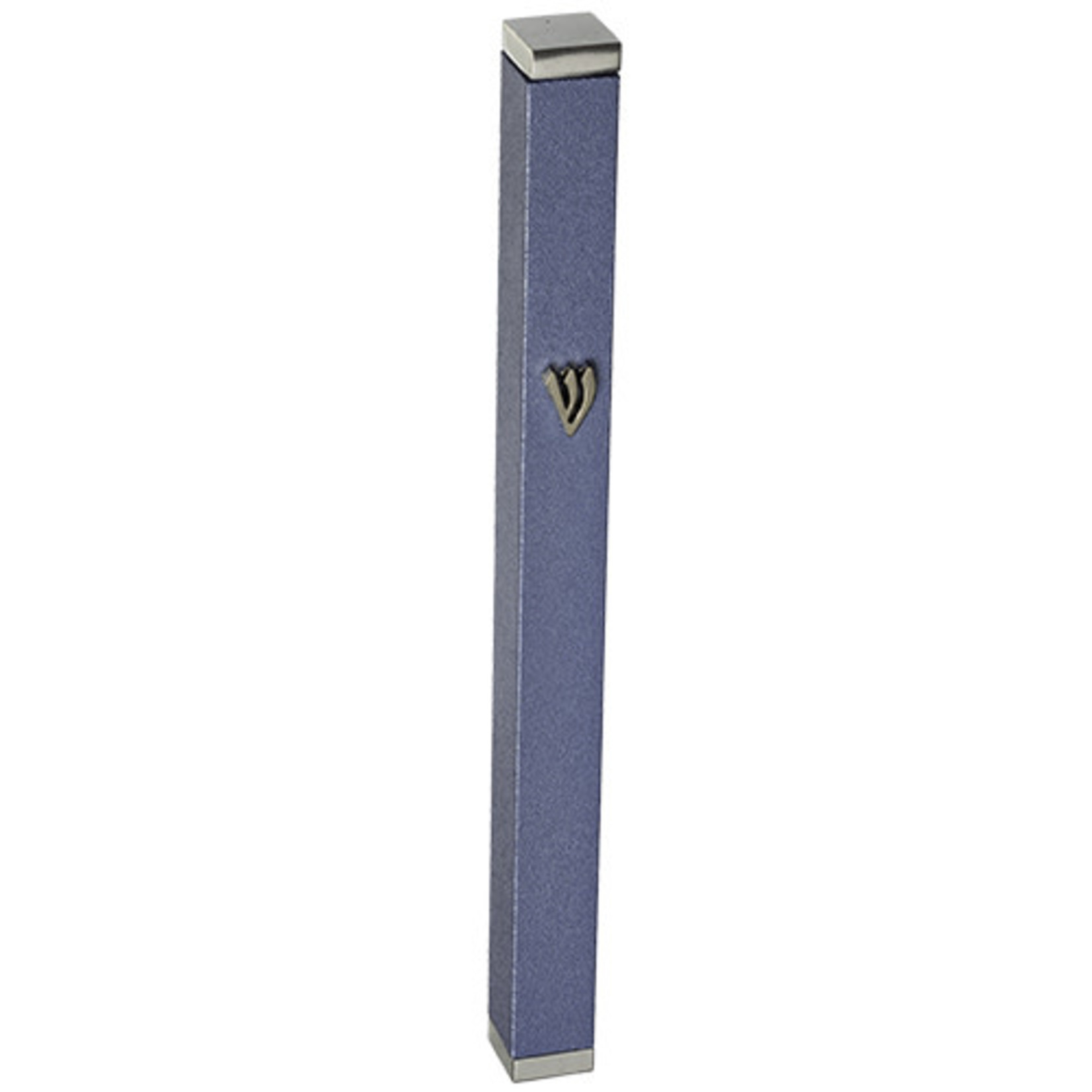 Mezuzah Case, Aluminum, 10cm- Blue with Stopper